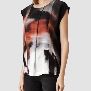 Allsaints whoosh pleat top